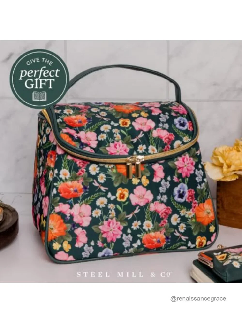 Insulated Lunch Tote Bag with Full Zip Closure, Polyester, Spacious